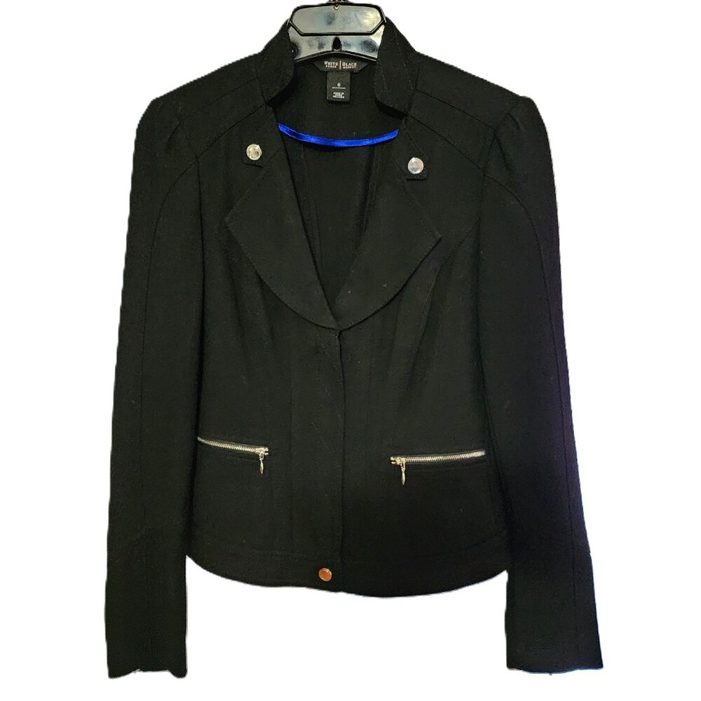 WHBM Womens HIdden Zip-Front Bracelet Sleeve Moto Jacket Size 0